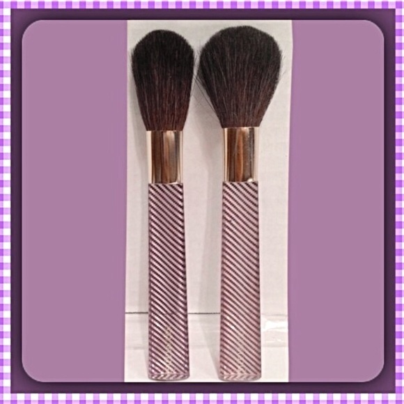 NEW (2) ESTEE LAUDER Cosmetic Brush Set LIMITED EDITION Blue Lucite Handles - Picture 2 of 6